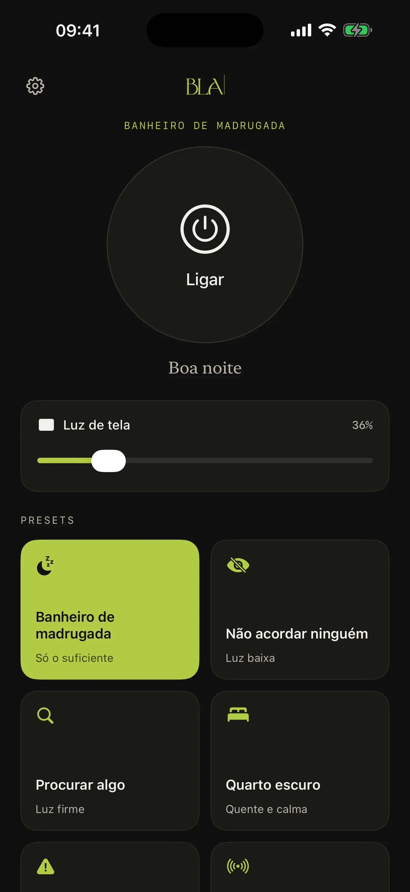 Lanterna BLA: home banheiro