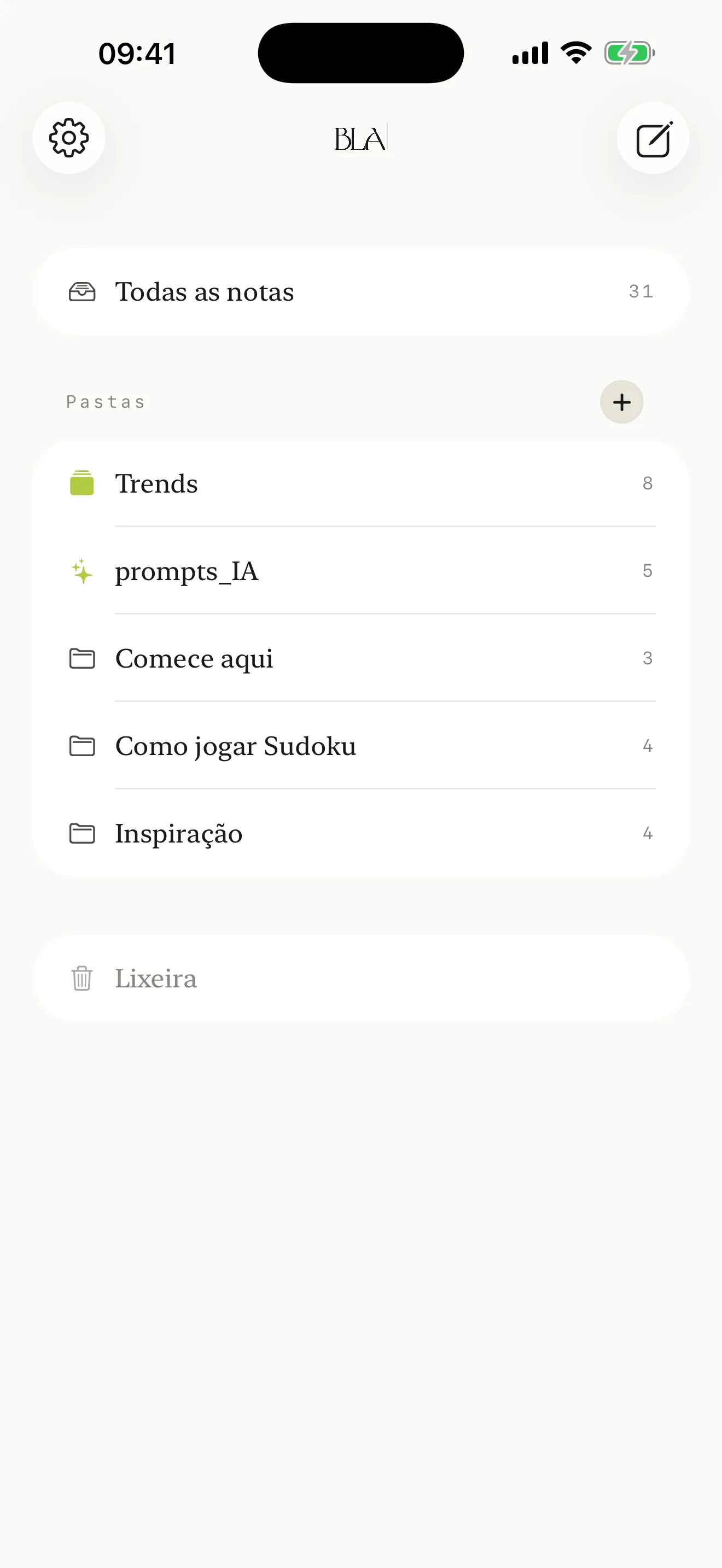 Notas BLA, captura de tela 1 de 5