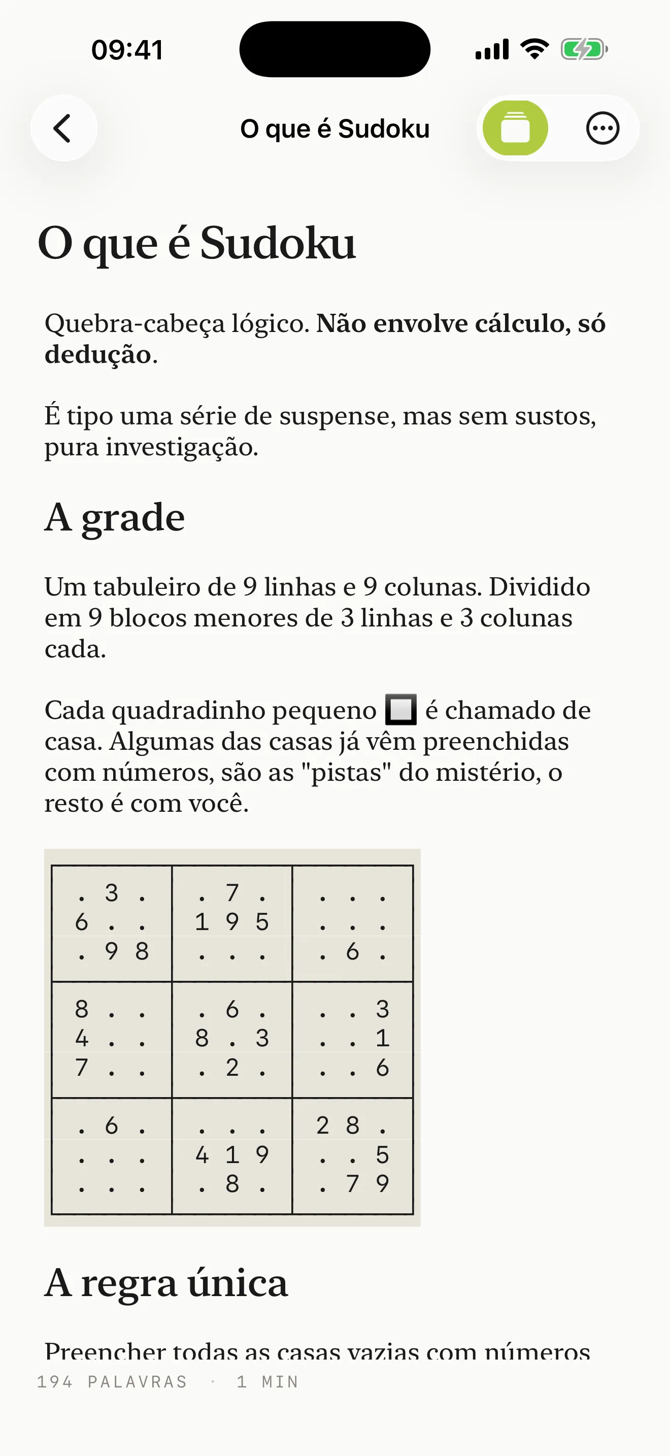 Editor do Notas BLA mostrando uma nota