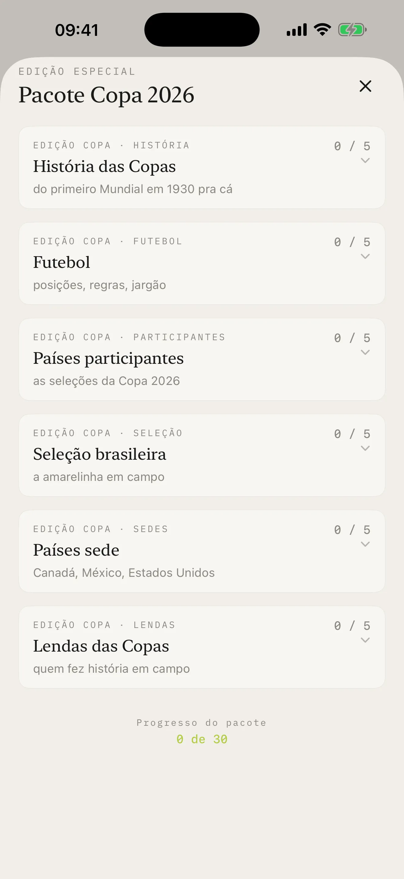 Cruzadinha BLA, as seis sub-coleções do Pacote Copa 2026