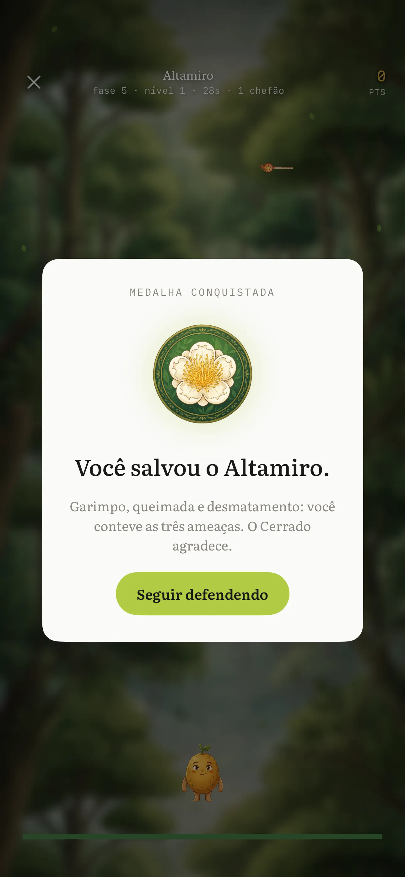 Pequi BLA: medalha do parque