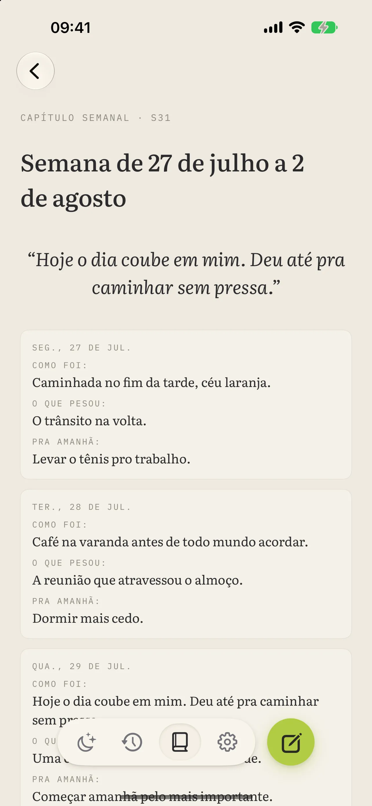 Um capítulo semanal do Diário BLA, em layout editorial