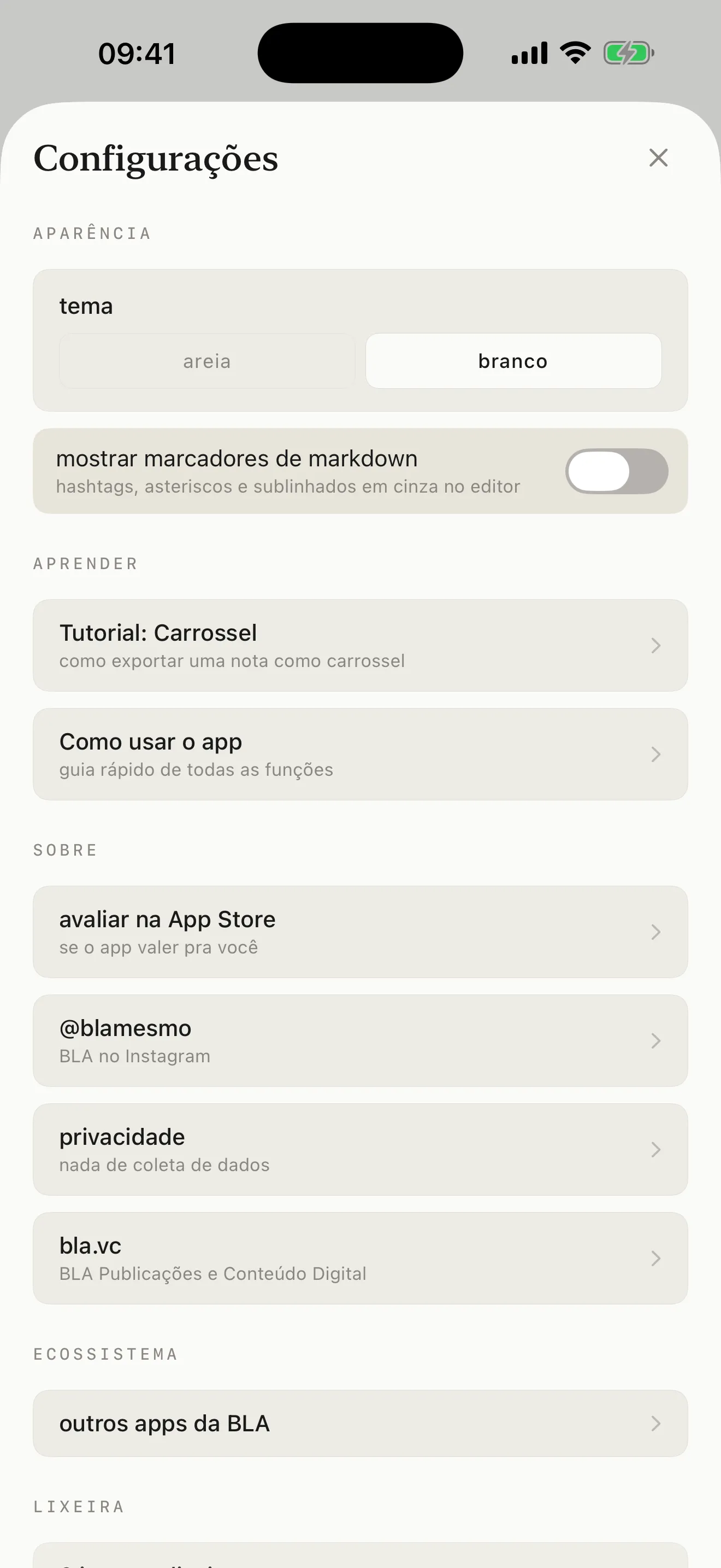 Notas BLA, captura de tela 5 de 5