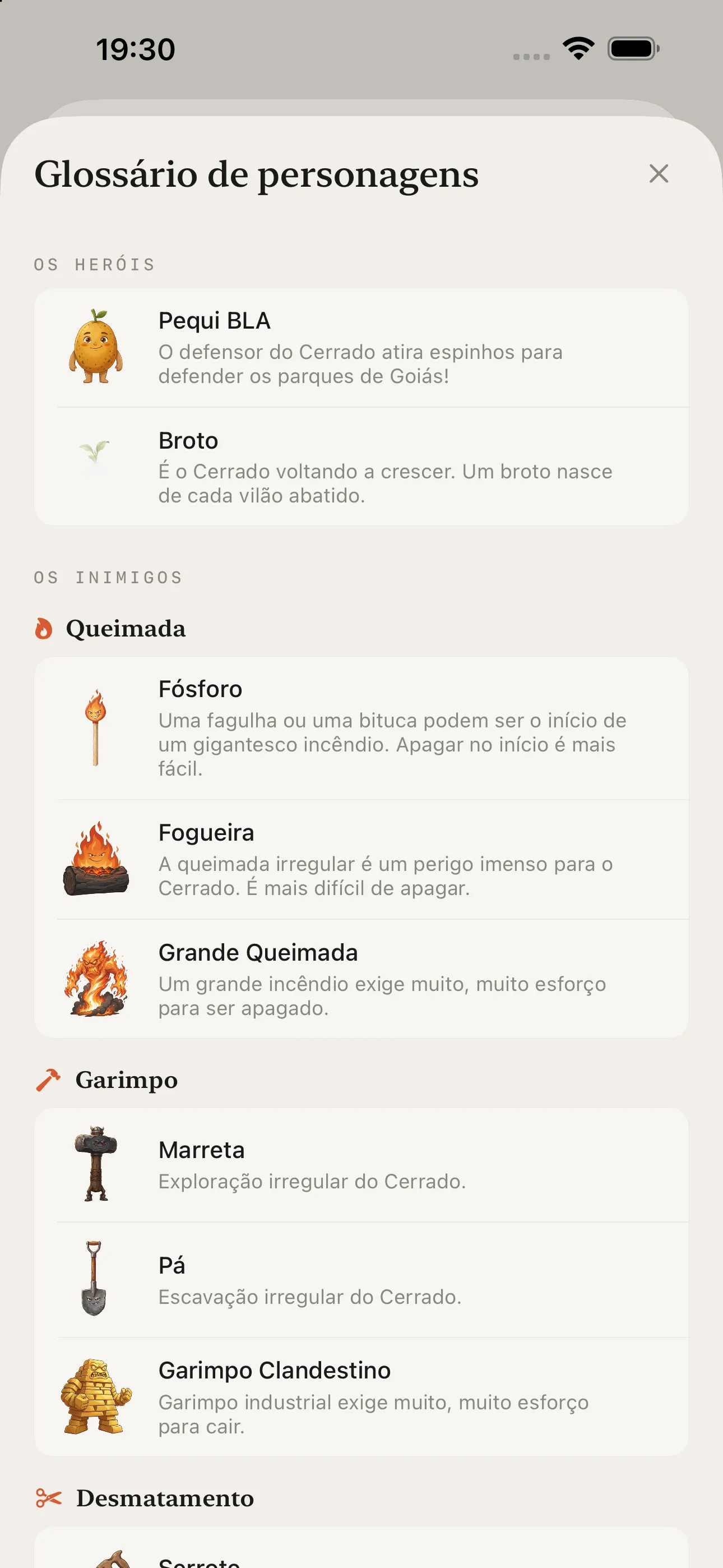 Pequi BLA: glossario