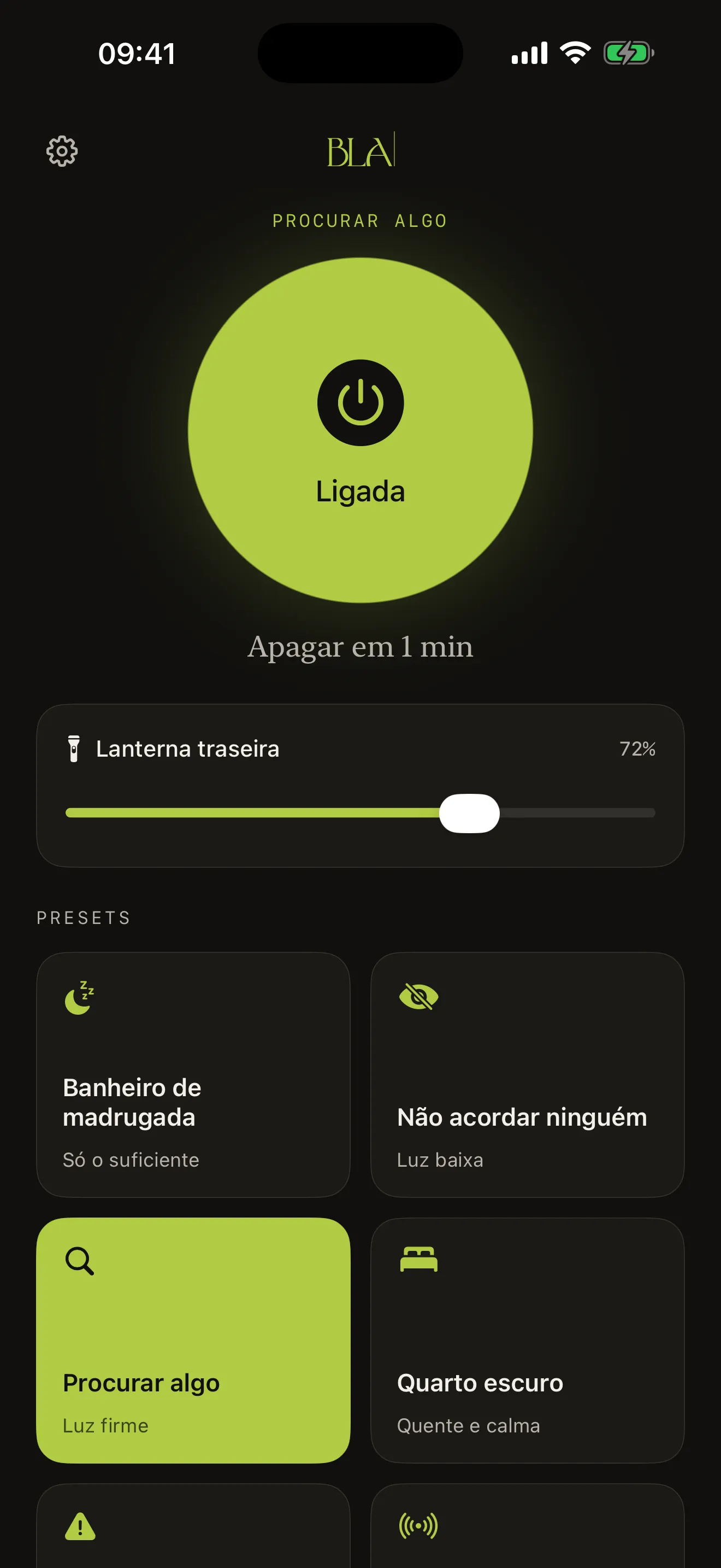 Lanterna BLA: procurar algo
