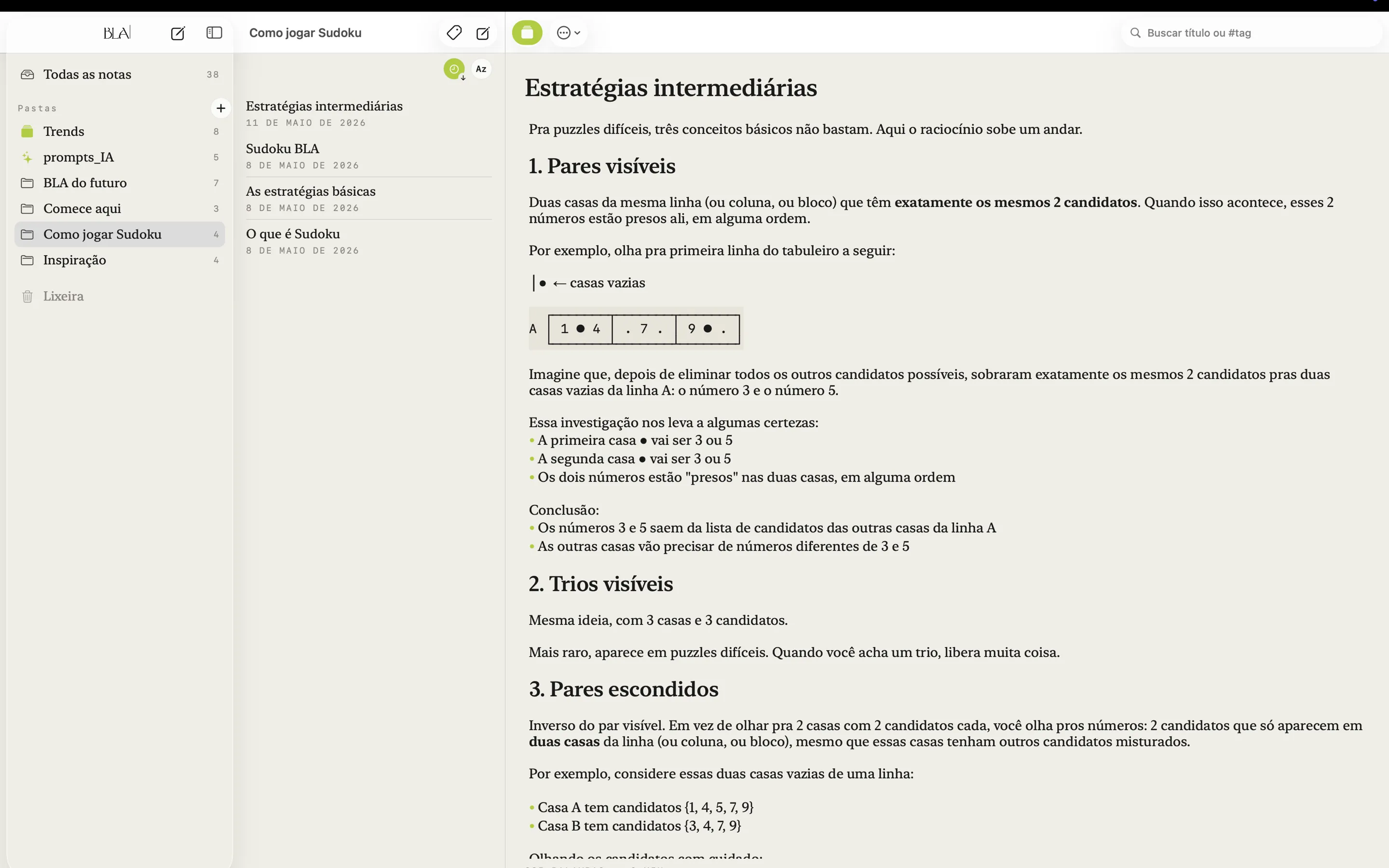 Notas BLA no Mac, captura de tela 7 de 7