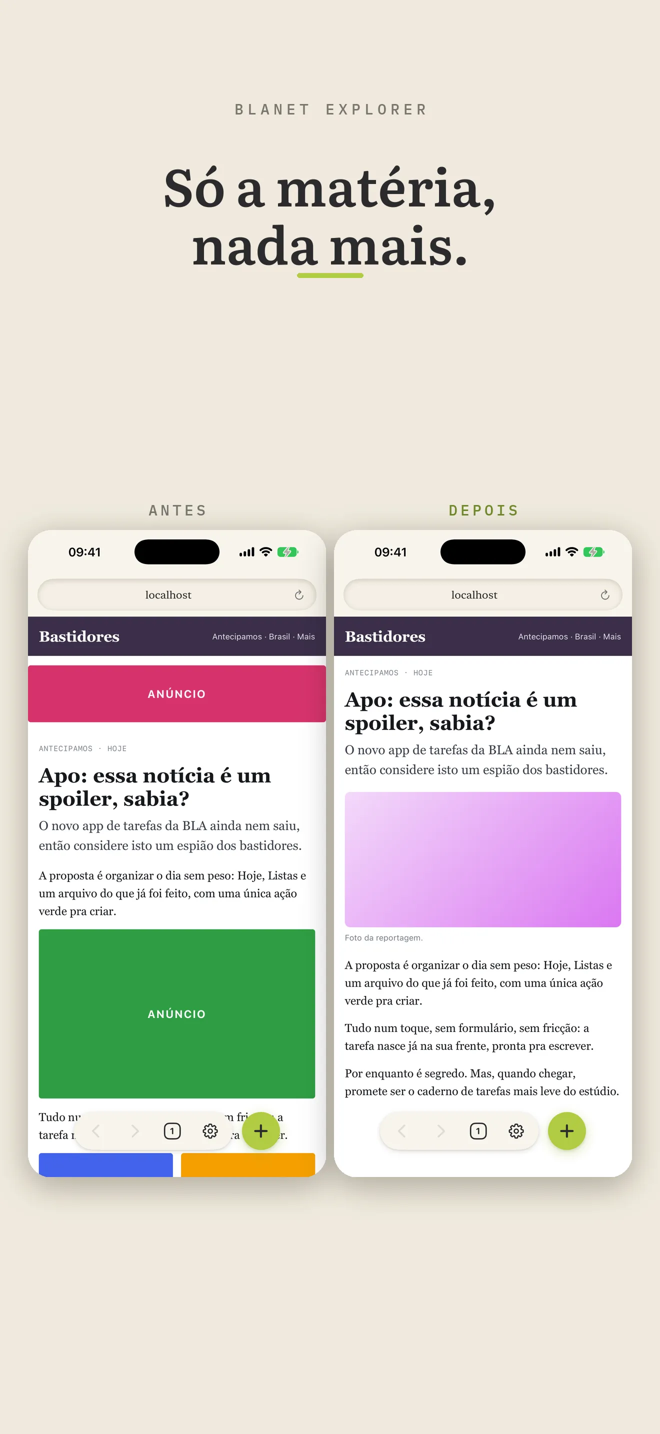 Um app da BLA aberto no BLAnet: apo