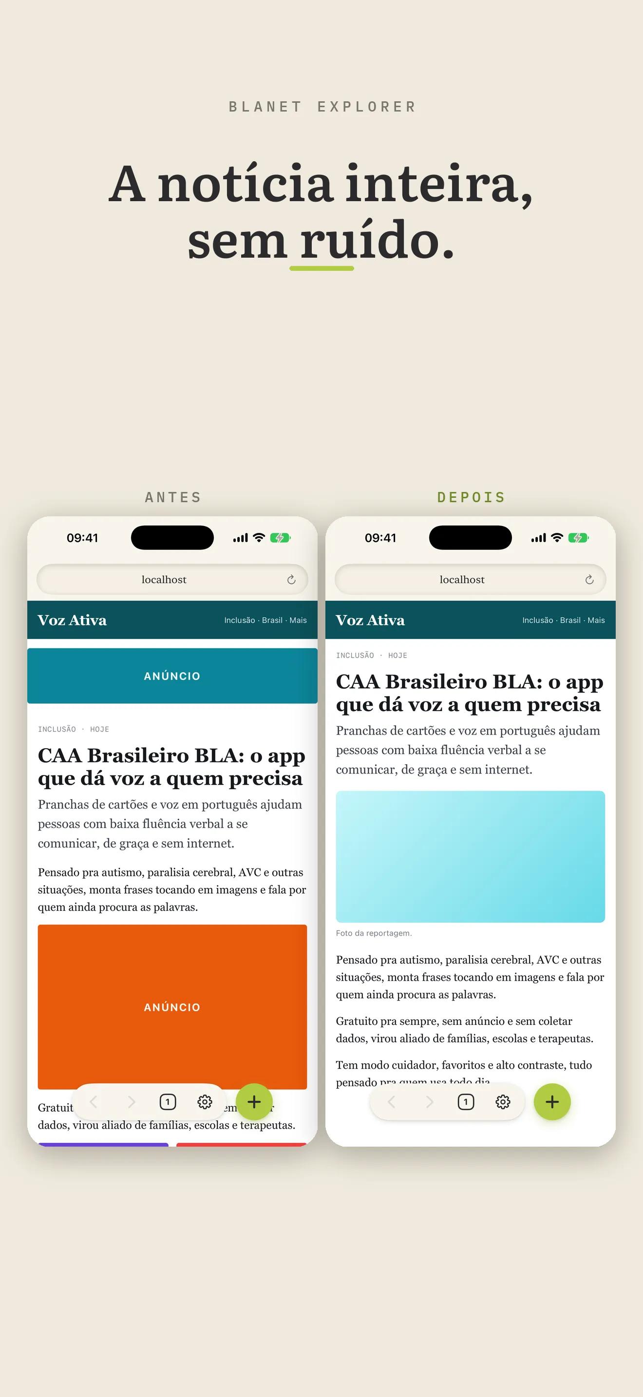 Um app da BLA aberto no BLAnet: caa