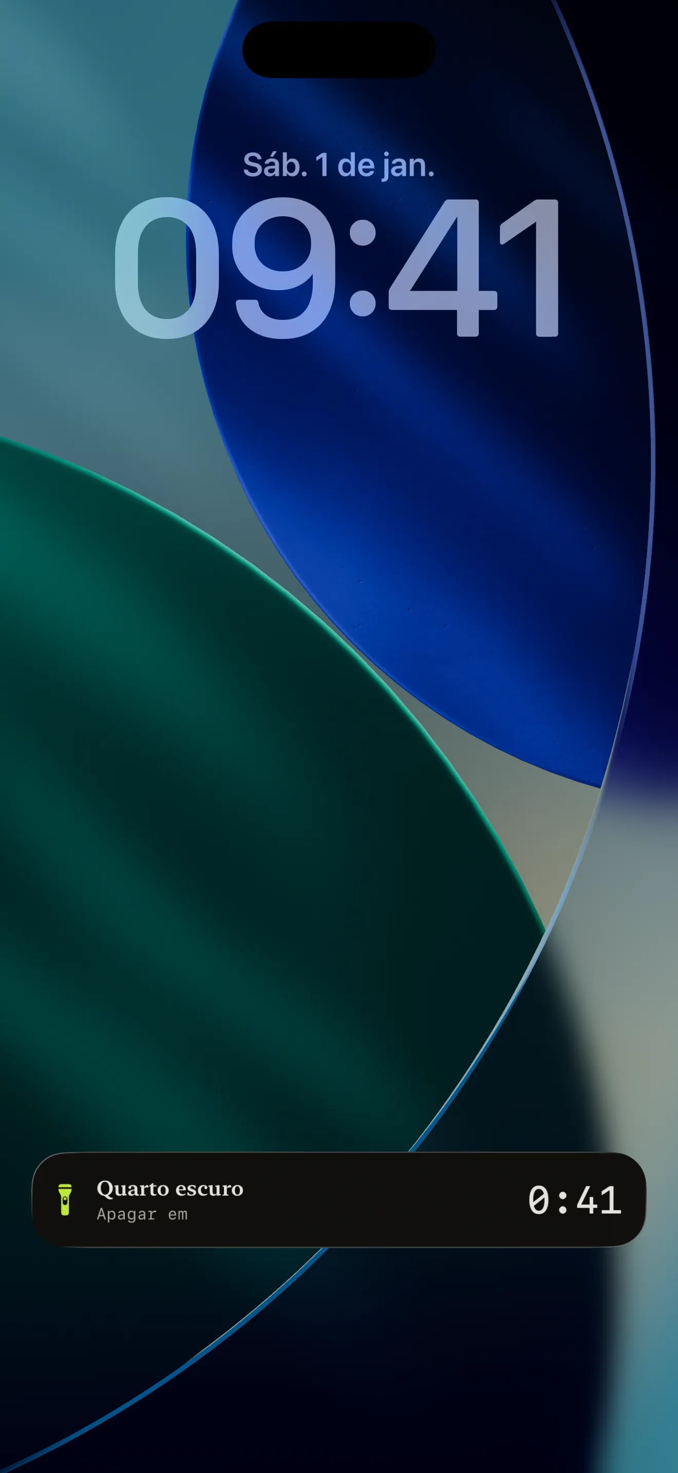 O widget da Lanterna BLA na Tela Bloqueada