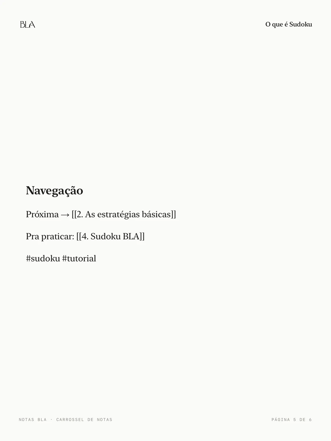 Card 5 do carrossel gerado pelo Notas BLA